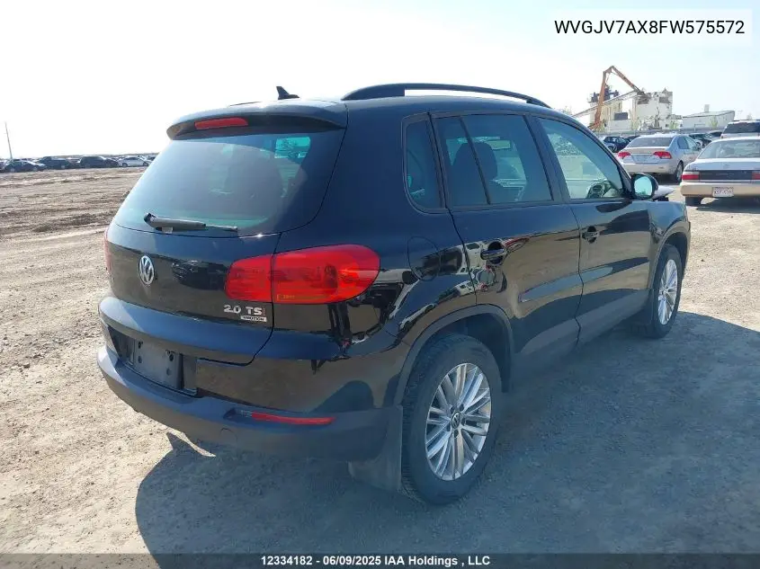 2015 Volkswagen Tiguan S/Se/Sel/R-Line VIN: WVGJV7AX8FW575572 Lot: 12334182