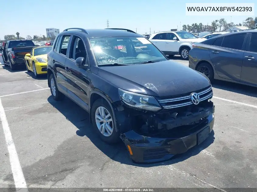 2015 Volkswagen Tiguan S VIN: WVGAV7AX8FW542393 Lot: 42631986