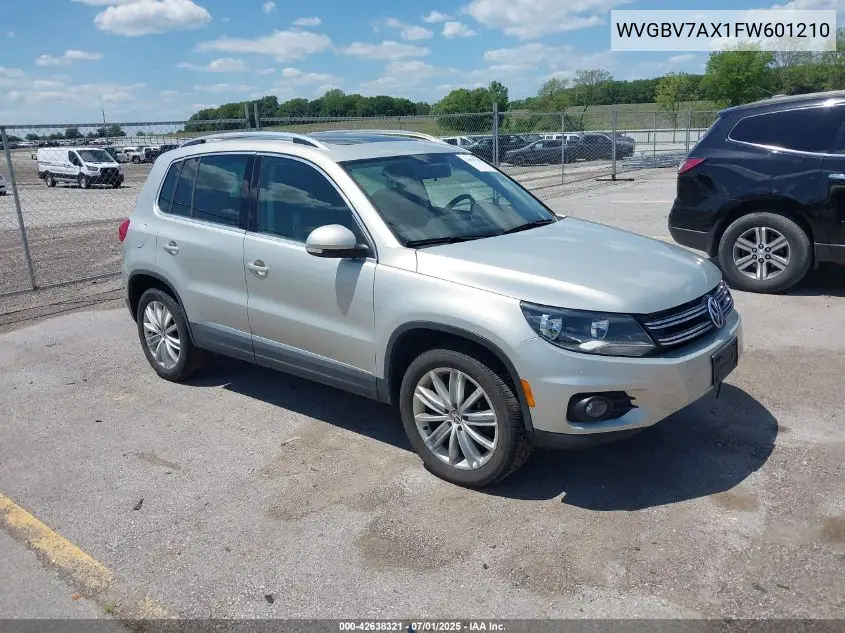 2015 Volkswagen Tiguan Se VIN: WVGBV7AX1FW601210 Lot: 42638321
