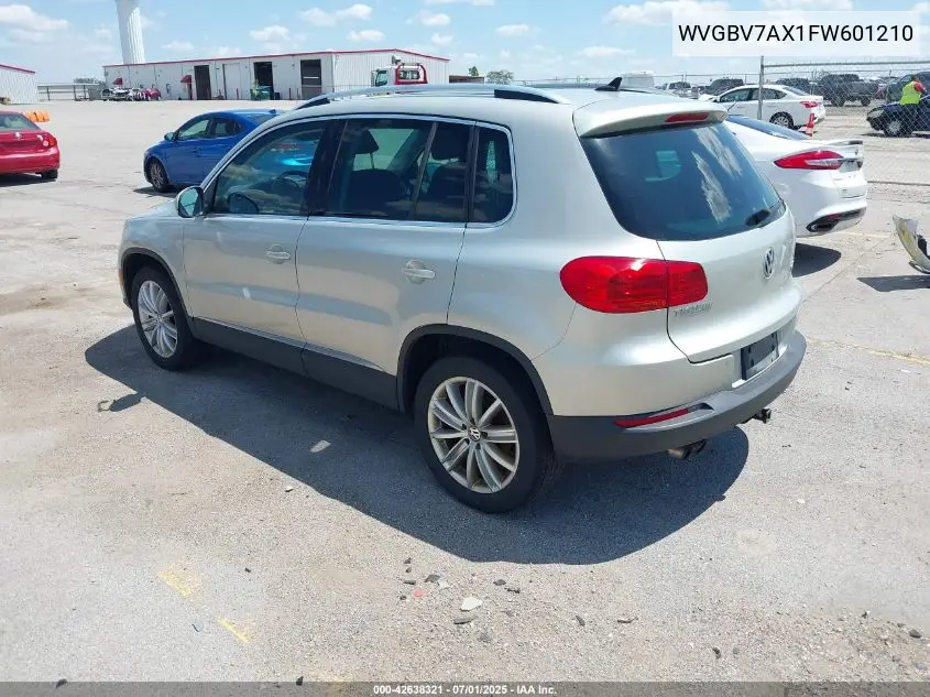 2015 Volkswagen Tiguan Se VIN: WVGBV7AX1FW601210 Lot: 42638321