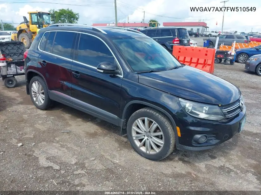 2015 Volkswagen Tiguan Se VIN: WVGAV7AX7FW510549 Lot: 42652715
