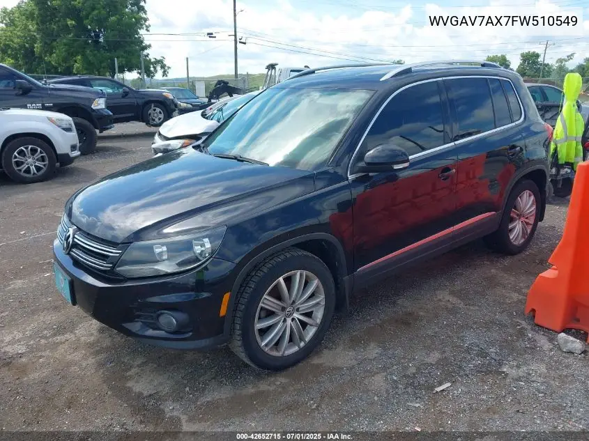 2015 Volkswagen Tiguan Se VIN: WVGAV7AX7FW510549 Lot: 42652715