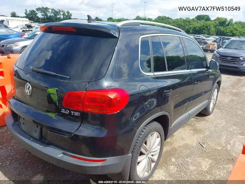 2015 Volkswagen Tiguan Se VIN: WVGAV7AX7FW510549 Lot: 42652715