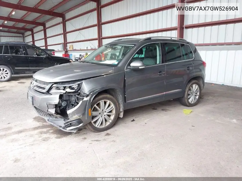 2016 Volkswagen Tiguan Se VIN: WVGBV7AX7GW526904 Lot: 42590816