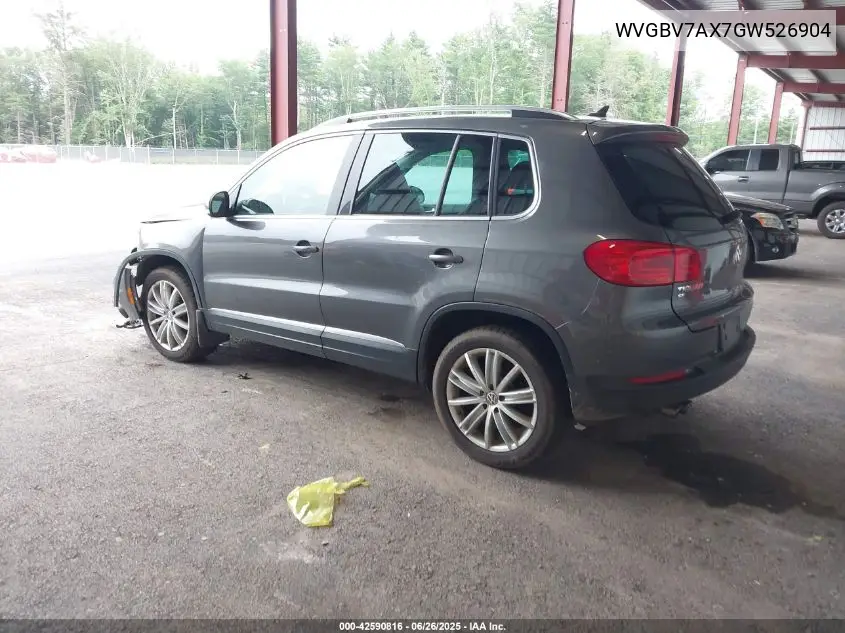 2016 Volkswagen Tiguan Se VIN: WVGBV7AX7GW526904 Lot: 42590816