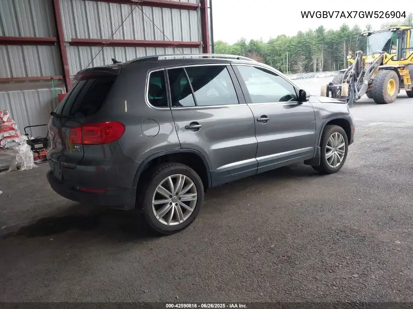 2016 Volkswagen Tiguan Se VIN: WVGBV7AX7GW526904 Lot: 42590816