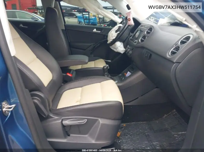 2017 Volkswagen Tiguan 2.0T S VIN: WVGBV7AX3HW511754 Lot: 41991403