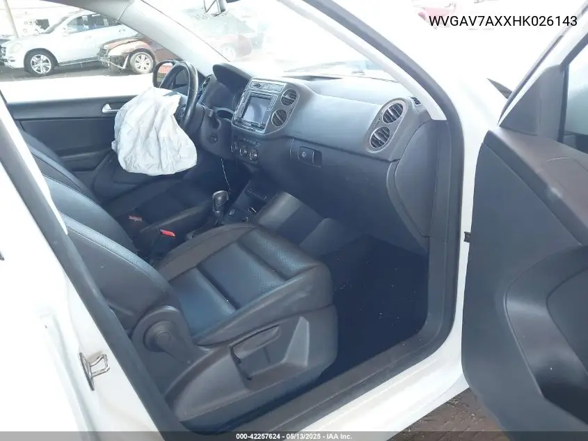 2017 Volkswagen Tiguan 2.0T/2.0T S VIN: WVGAV7AXXHK026143 Lot: 42257624