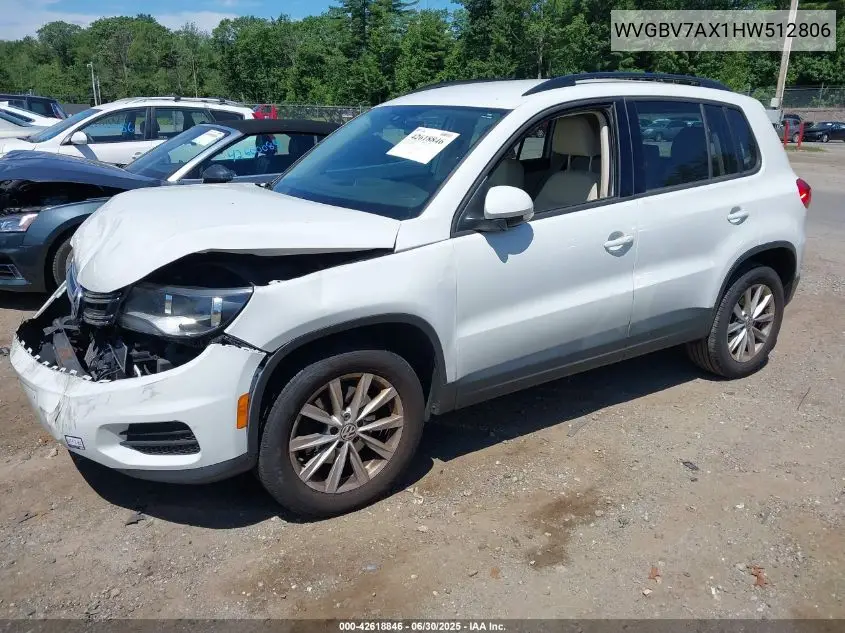 2017 Volkswagen Tiguan 2.0T S VIN: WVGBV7AX1HW512806 Lot: 42618846