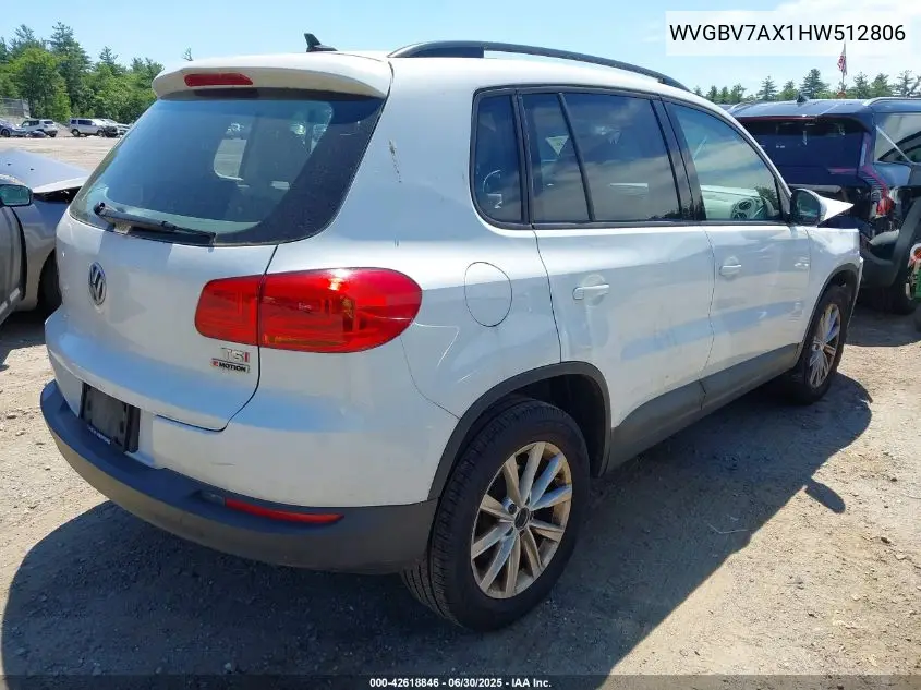 2017 Volkswagen Tiguan 2.0T S VIN: WVGBV7AX1HW512806 Lot: 42618846