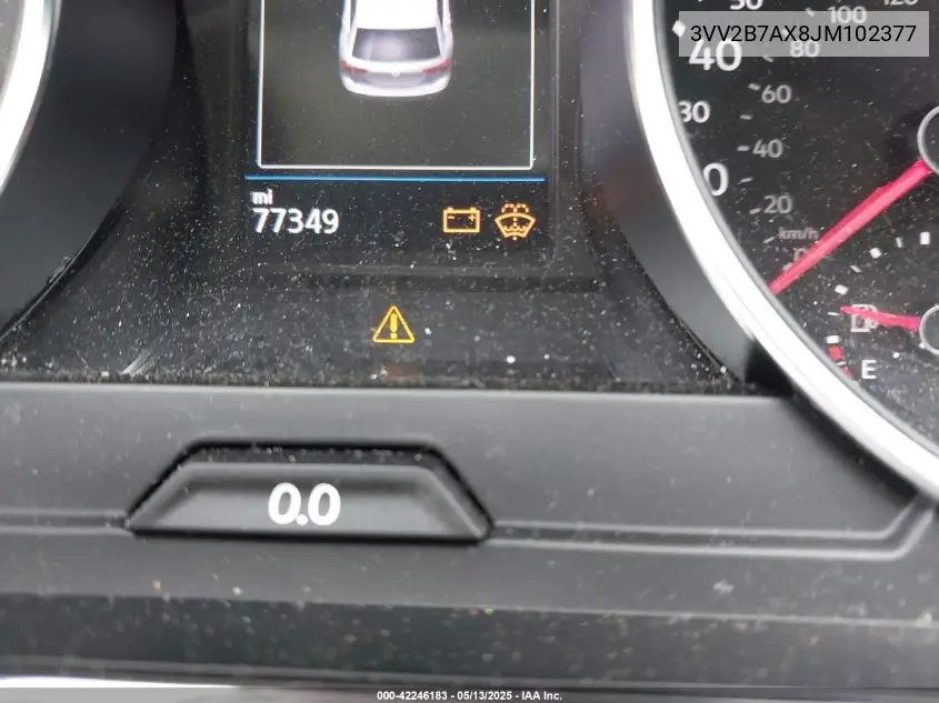 2018 Volkswagen Tiguan 2.0T Se/2.0T Sel VIN: 3VV2B7AX8JM102377 Lot: 42246183