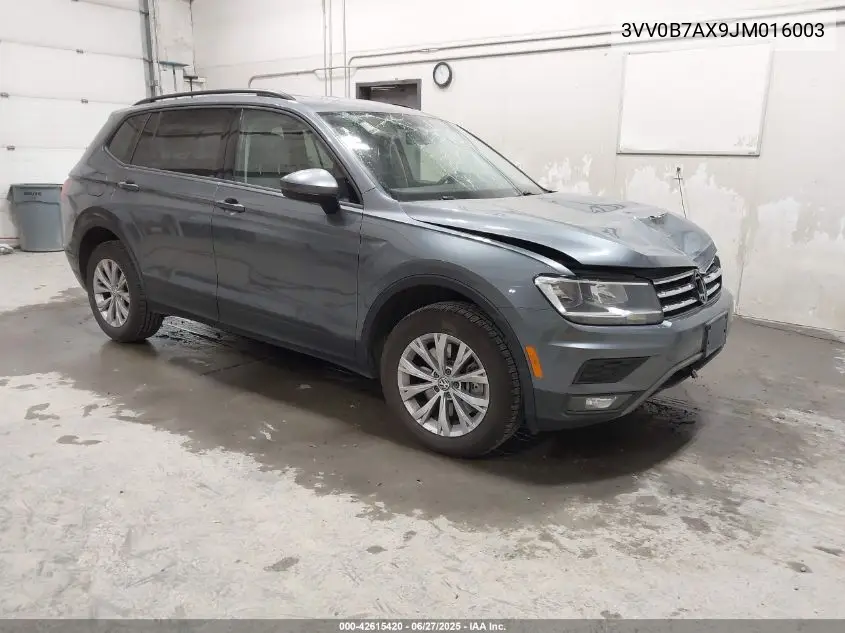 2018 Volkswagen Tiguan 2.0T S VIN: 3VV0B7AX9JM016003 Lot: 42615420