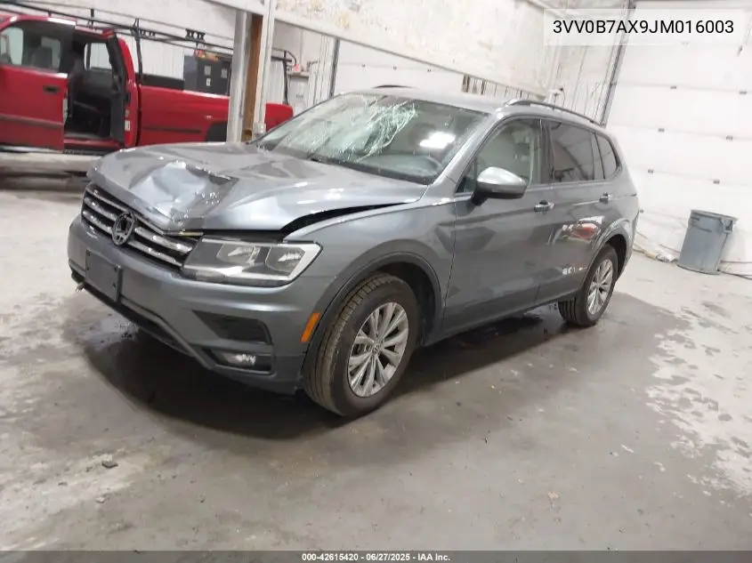 2018 Volkswagen Tiguan 2.0T S VIN: 3VV0B7AX9JM016003 Lot: 42615420