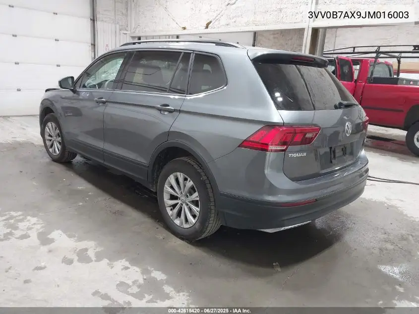 2018 Volkswagen Tiguan 2.0T S VIN: 3VV0B7AX9JM016003 Lot: 42615420