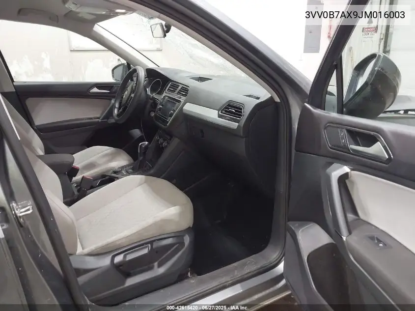 2018 Volkswagen Tiguan 2.0T S VIN: 3VV0B7AX9JM016003 Lot: 42615420