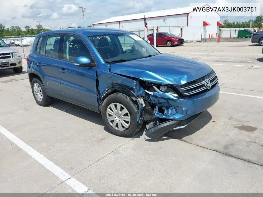2018 Volkswagen Tiguan Limited 2.0T VIN: WVGBV7AX3JK003751 Lot: 42627155