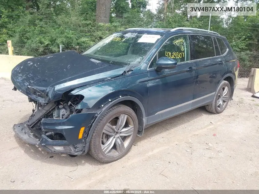 2018 Volkswagen Tiguan 2.0T Sel Premium VIN: 3VV4B7AXXJM180104 Lot: 42629307