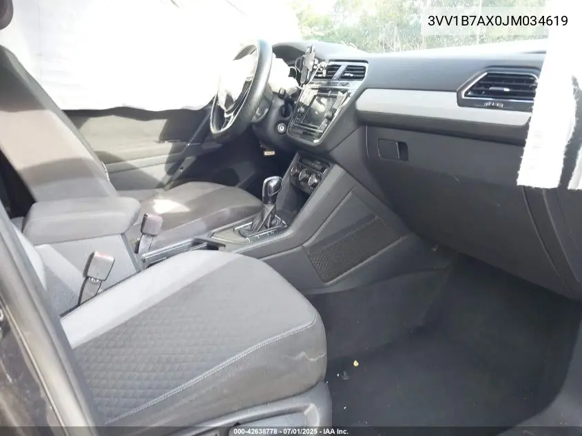 2018 Volkswagen Tiguan 2.0T S VIN: 3VV1B7AX0JM034619 Lot: 42638778
