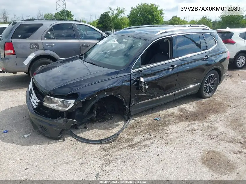2019 Volkswagen Tiguan 2.0T Se/2.0T Sel/2.0T Sel R-Line/2.0T Sel R-Line Black VIN: 3VV2B7AX0KM012089 Lot: 42613941