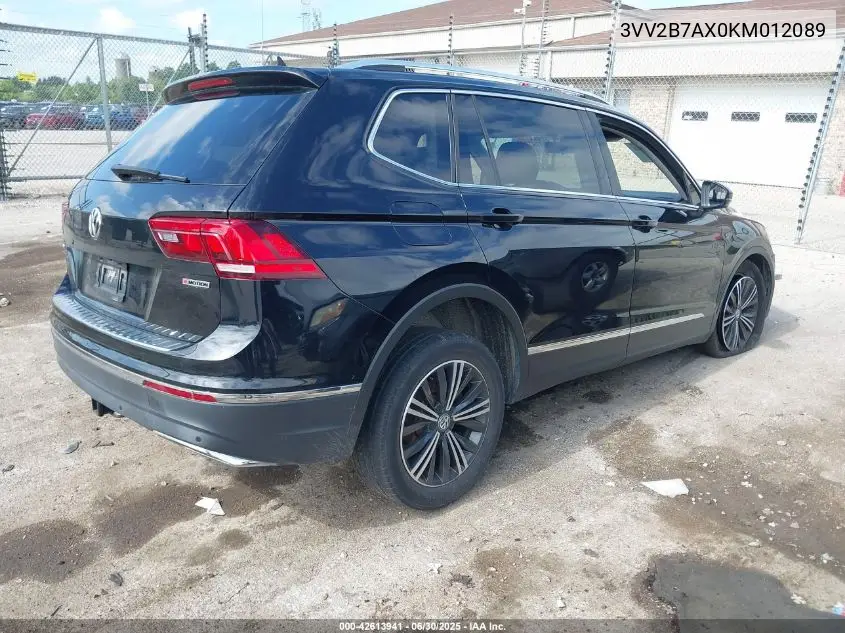 2019 Volkswagen Tiguan 2.0T Se/2.0T Sel/2.0T Sel R-Line/2.0T Sel R-Line Black VIN: 3VV2B7AX0KM012089 Lot: 42613941