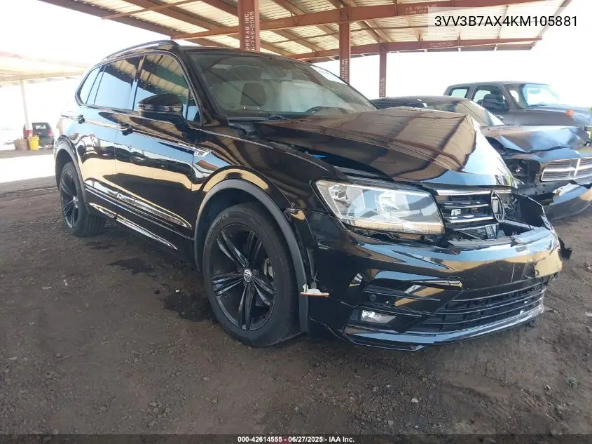 2019 Volkswagen Tiguan 2.0T Se/2.0T Sel/2.0T Sel R-Line/2.0T Sel R-Line Black VIN: 3VV3B7AX4KM105881 Lot: 42614555
