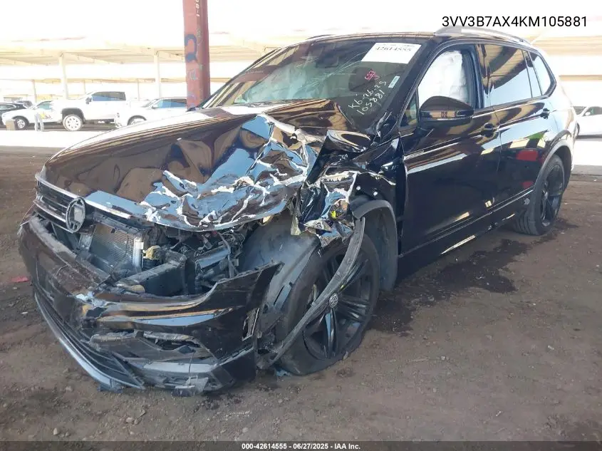 2019 Volkswagen Tiguan 2.0T Se/2.0T Sel/2.0T Sel R-Line/2.0T Sel R-Line Black VIN: 3VV3B7AX4KM105881 Lot: 42614555