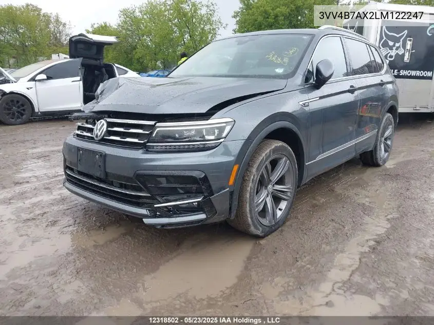 2020 Volkswagen Tiguan Sel Premium R-Line VIN: 3VV4B7AX2LM122247 Lot: 12318502