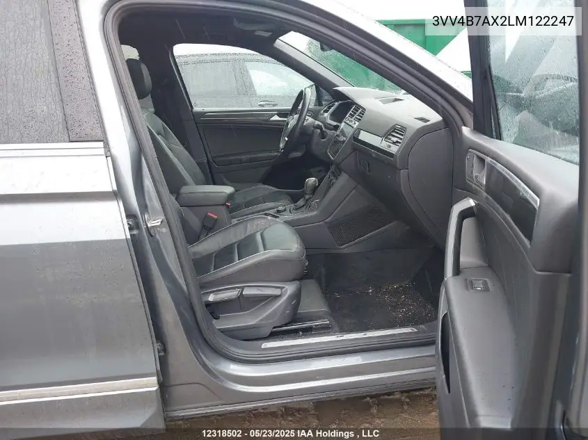 2020 Volkswagen Tiguan Sel Premium R-Line VIN: 3VV4B7AX2LM122247 Lot: 12318502