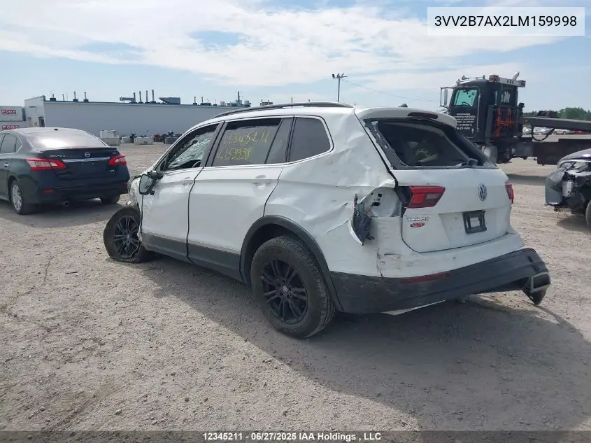 2020 Volkswagen Tiguan Se/Sel VIN: 3VV2B7AX2LM159998 Lot: 12345211
