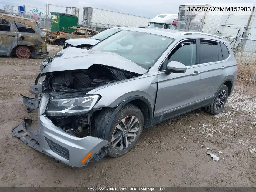 2021 Volkswagen Tiguan Comfortline/United VIN: 3VV2B7AX7MM152983 Lot: 12290555
