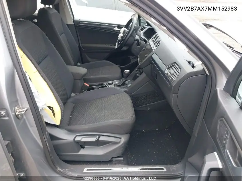 2021 Volkswagen Tiguan Comfortline/United VIN: 3VV2B7AX7MM152983 Lot: 12290555