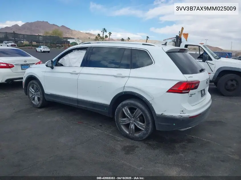 2021 Volkswagen Tiguan 2.0T Se/2.0T Se R-Line Black/2.0T Sel VIN: 3VV3B7AX9MM025009 Lot: 42085353