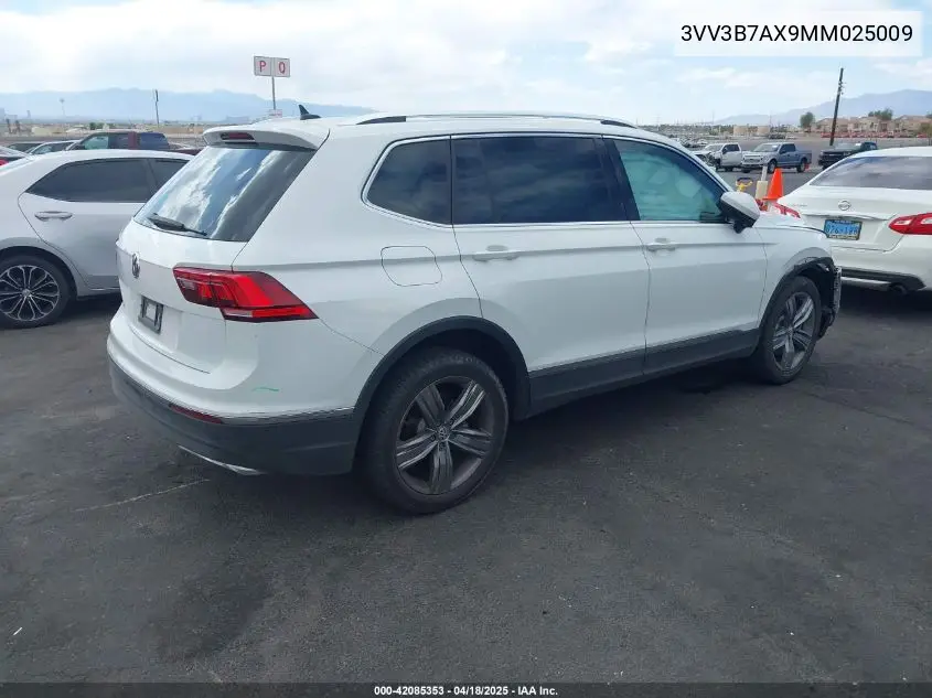 2021 Volkswagen Tiguan 2.0T Se/2.0T Se R-Line Black/2.0T Sel VIN: 3VV3B7AX9MM025009 Lot: 42085353
