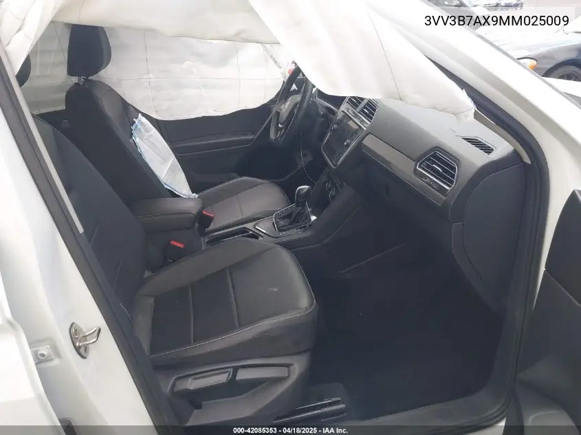2021 Volkswagen Tiguan 2.0T Se/2.0T Se R-Line Black/2.0T Sel VIN: 3VV3B7AX9MM025009 Lot: 42085353