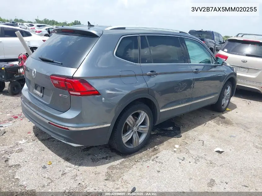 2021 Volkswagen Tiguan 2.0T Se/2.0T Se R-Line Black/2.0T Sel VIN: 3VV2B7AX5MM020255 Lot: 42596889