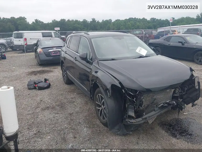 2021 Volkswagen Tiguan 2.0T Se/2.0T Se R-Line Black/2.0T Sel VIN: 3VV2B7AX1MM030328 Lot: 42597292