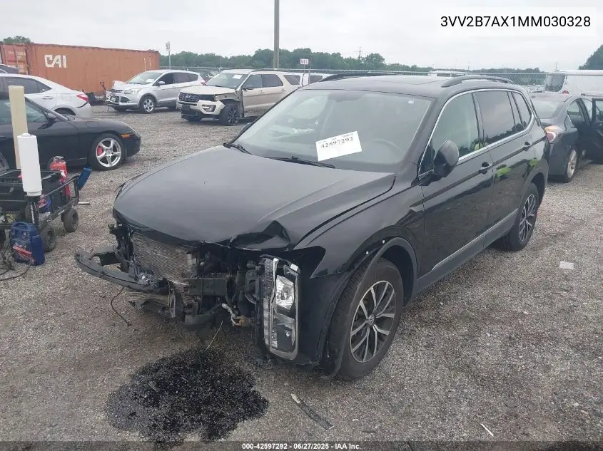 2021 Volkswagen Tiguan 2.0T Se/2.0T Se R-Line Black/2.0T Sel VIN: 3VV2B7AX1MM030328 Lot: 42597292