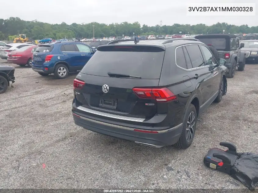 2021 Volkswagen Tiguan 2.0T Se/2.0T Se R-Line Black/2.0T Sel VIN: 3VV2B7AX1MM030328 Lot: 42597292