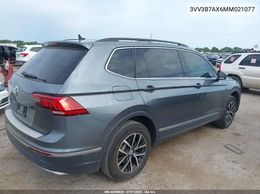 2021 Volkswagen Tiguan 2.0T Se/2.0T Se R-Line Black/2.0T Sel VIN: 3VV3B7AX6MM021077 Lot: 42598830