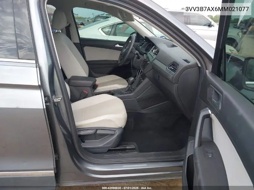 2021 Volkswagen Tiguan 2.0T Se/2.0T Se R-Line Black/2.0T Sel VIN: 3VV3B7AX6MM021077 Lot: 42598830