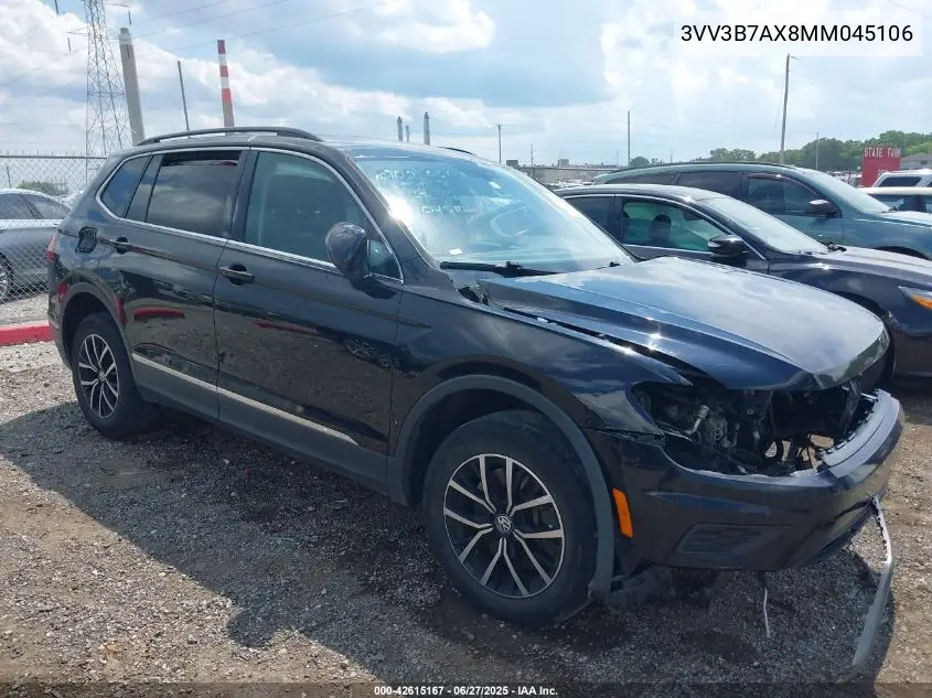 2021 Volkswagen Tiguan 2.0T Se/2.0T Se R-Line Black/2.0T Sel VIN: 3VV3B7AX8MM045106 Lot: 42615167