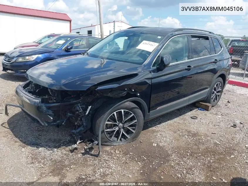 2021 Volkswagen Tiguan 2.0T Se/2.0T Se R-Line Black/2.0T Sel VIN: 3VV3B7AX8MM045106 Lot: 42615167