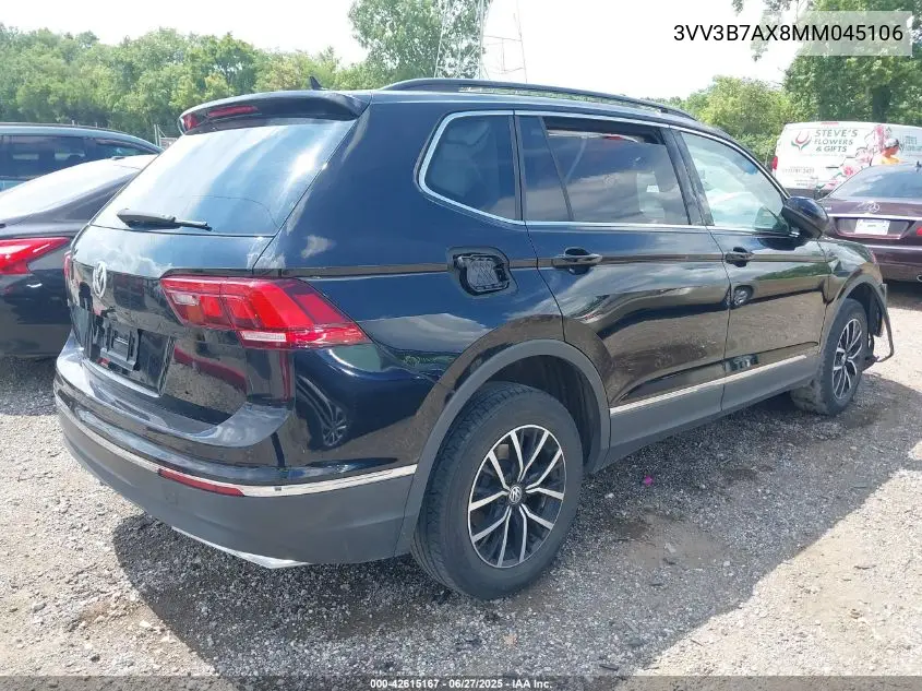 2021 Volkswagen Tiguan 2.0T Se/2.0T Se R-Line Black/2.0T Sel VIN: 3VV3B7AX8MM045106 Lot: 42615167