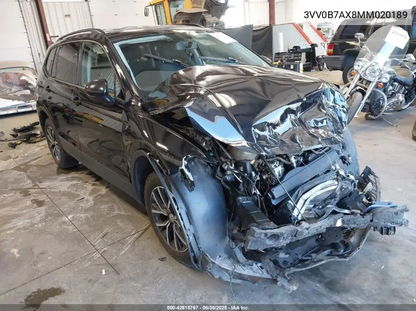2021 Volkswagen Tiguan 2.0T S VIN: 3VV0B7AX8MM020189 Lot: 42615767