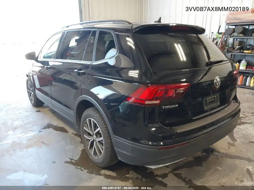 2021 Volkswagen Tiguan 2.0T S VIN: 3VV0B7AX8MM020189 Lot: 42615767