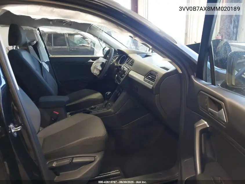2021 Volkswagen Tiguan 2.0T S VIN: 3VV0B7AX8MM020189 Lot: 42615767