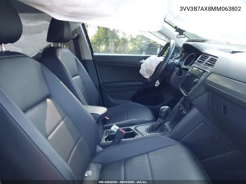 2021 Volkswagen Tiguan 2.0T Se/2.0T Se R-Line Black/2.0T Sel VIN: 3VV3B7AX8MM063802 Lot: 42622340