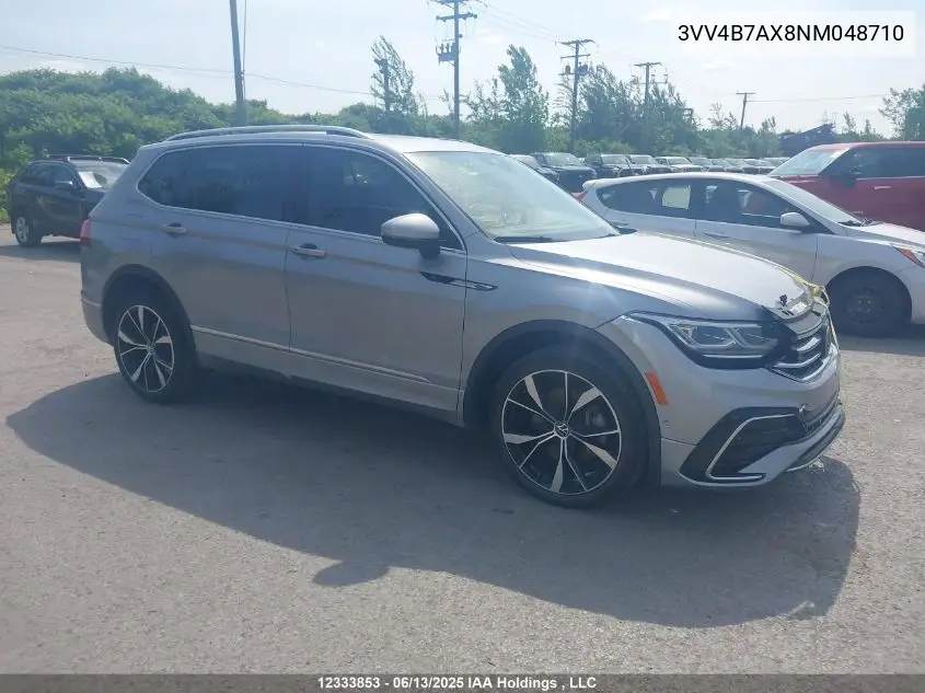 2022 Volkswagen Tiguan Sel R-Line VIN: 3VV4B7AX8NM048710 Lot: 12333853