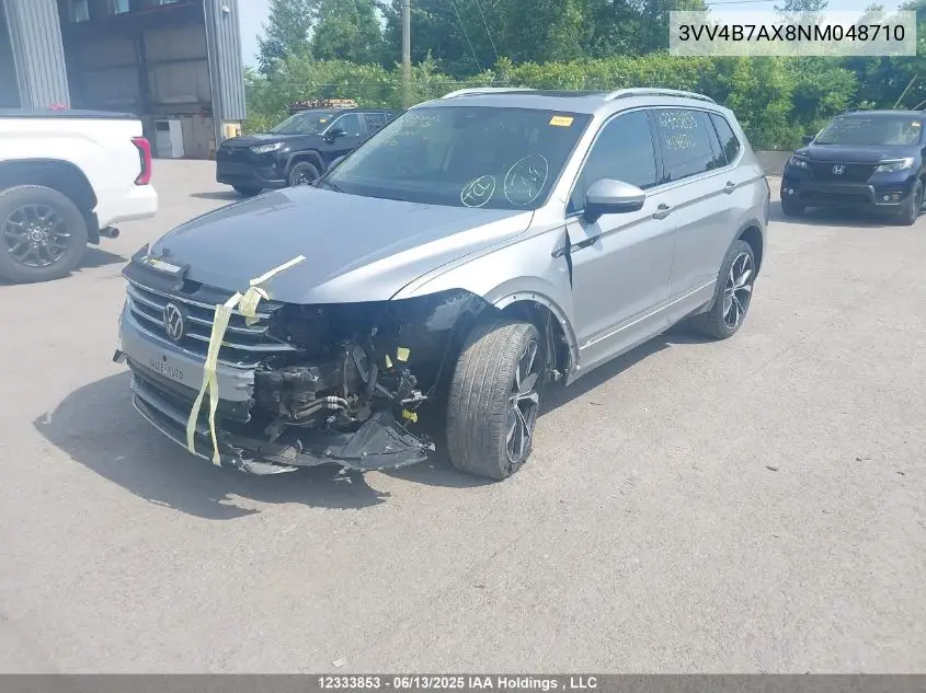 2022 Volkswagen Tiguan Sel R-Line VIN: 3VV4B7AX8NM048710 Lot: 12333853