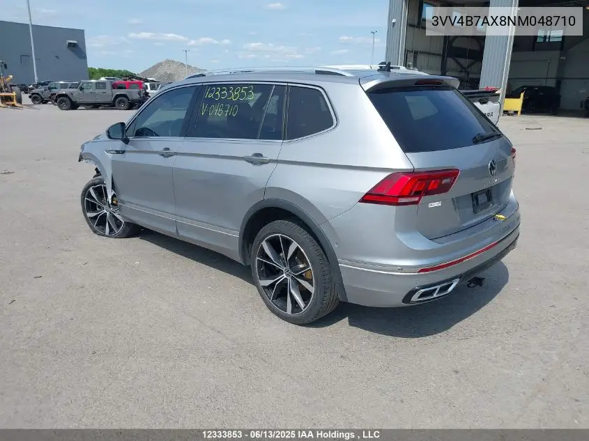 2022 Volkswagen Tiguan Sel R-Line VIN: 3VV4B7AX8NM048710 Lot: 12333853
